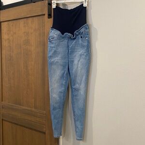 Time and Tru Light Blue Maternity Skinny/Straight Jeans [Size: M 8-10]